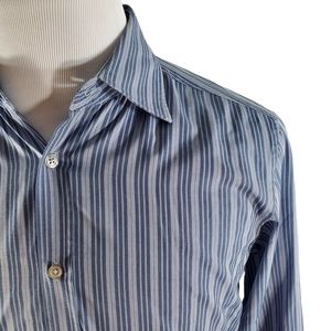 Boss Hugo Boss Long Sleeve Blue Striped Button Up Shirt Mens Size Medium